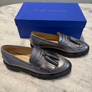 Stuart Weitzman Mila Lift Loafer – Gunmetal – Size 7B (EU 37.5)